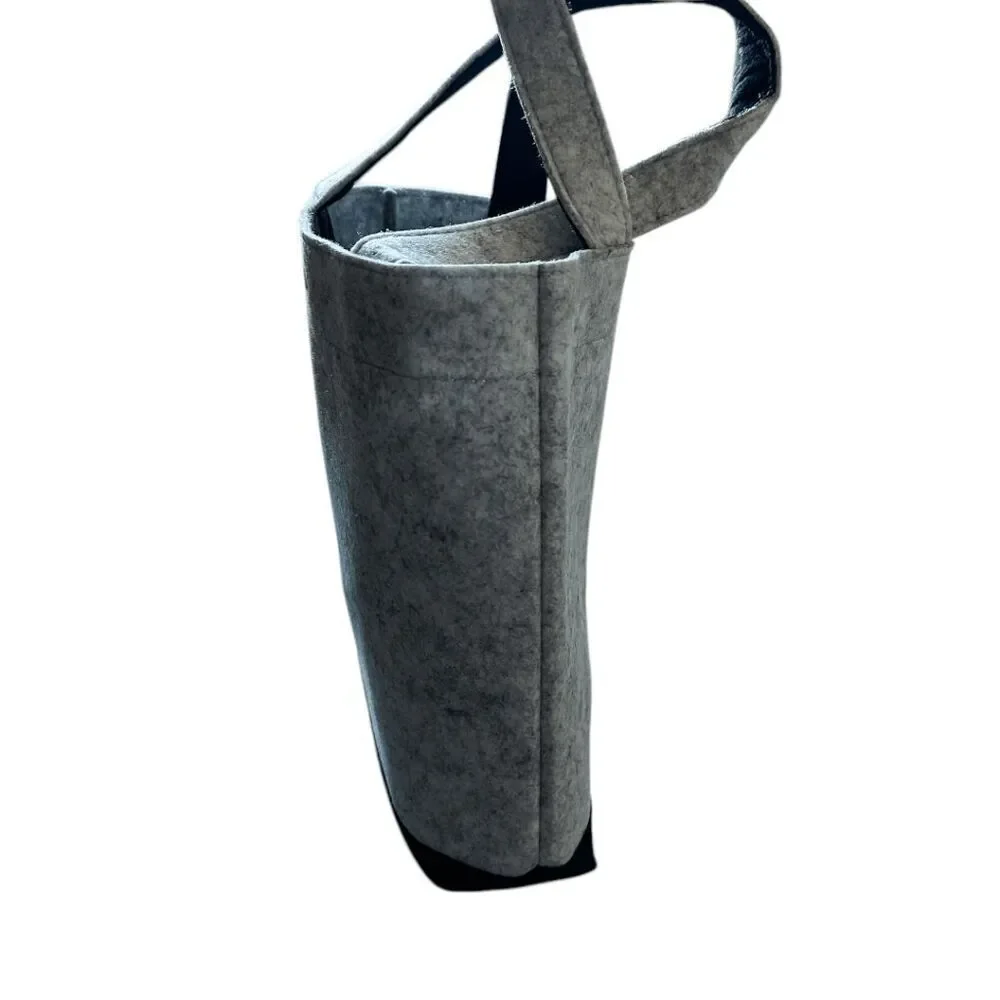 Brand New Grey and Black Felt Tote Bag